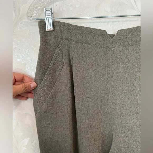 VTG Dana Buchman Brown Wool Pleated High Waist Pants Trousers Tapered Sz 8 - Picture 3 of 8